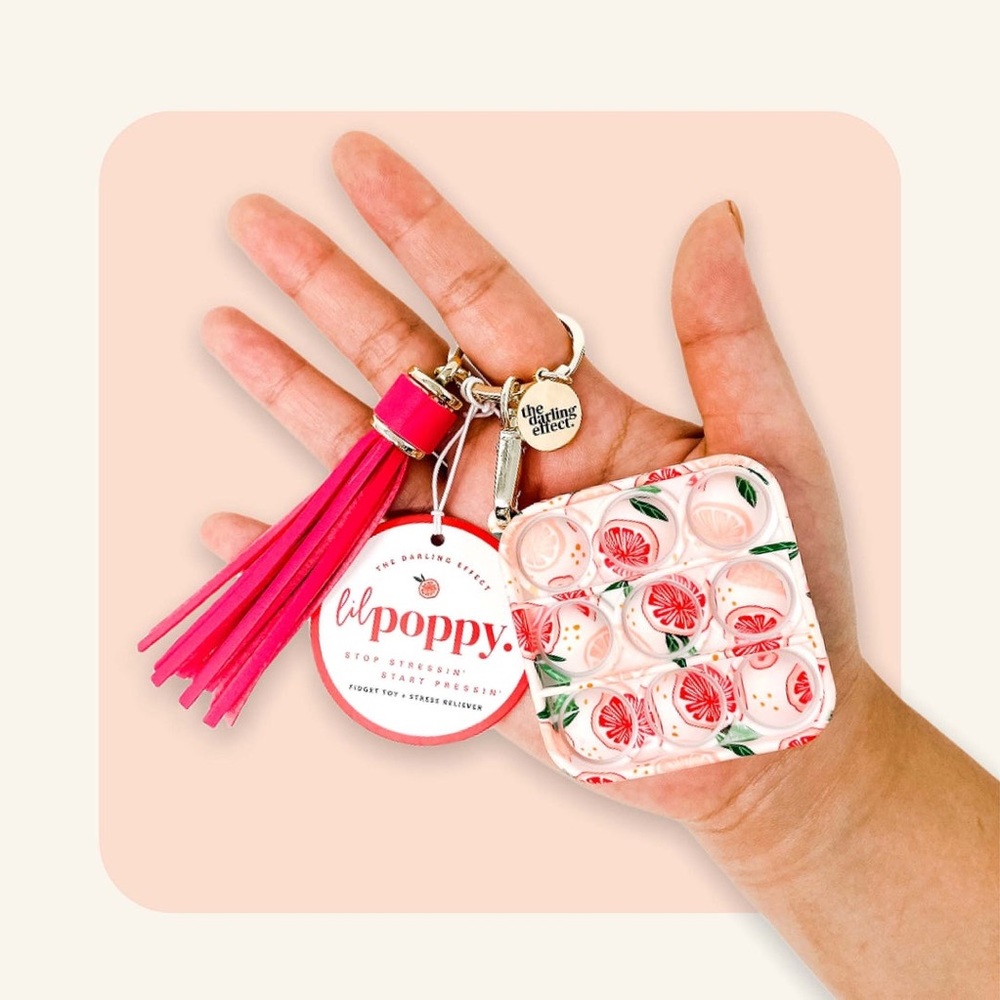 Lil’ Poppy - Keychain Bubble Pop It Fidget Toy- Grapefruit